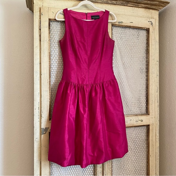 ABS Allen Schwartz Silk Cocktail Dress Size 6 - Picture 1 of 6